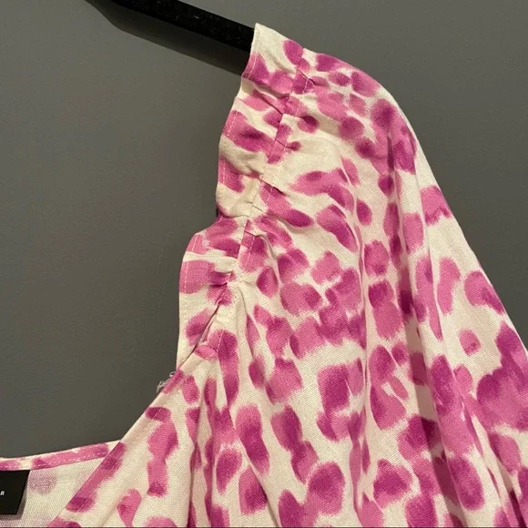 Who What Wear Linen Blend Leopard Midi Dress Size Small - Picture 7 of 13